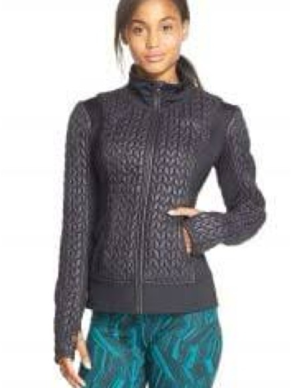 Zella Black Quilted-Back Performance Jacket